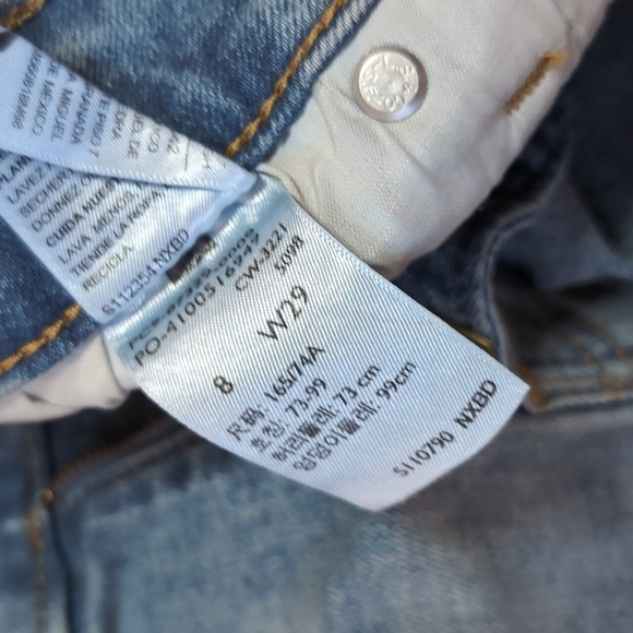 Denizen from Levi's STRETCH Mid Rise Shortie Shorts W29 Size 8 - Picture 6 of 10